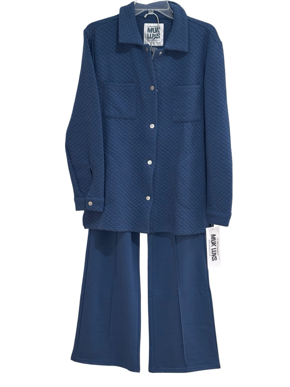 NWT Muk Luks 2 Piece Lounge/ Casual Jacket & Pants Set Blue Small